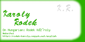 karoly rodek business card